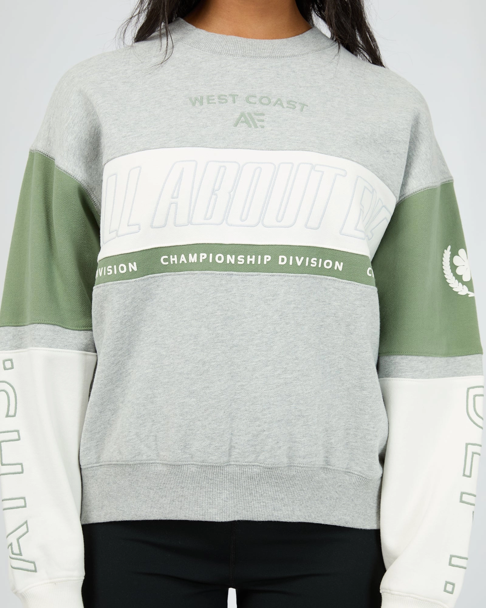 All About Eve Performance Slouch Panel Crew Grey Marle