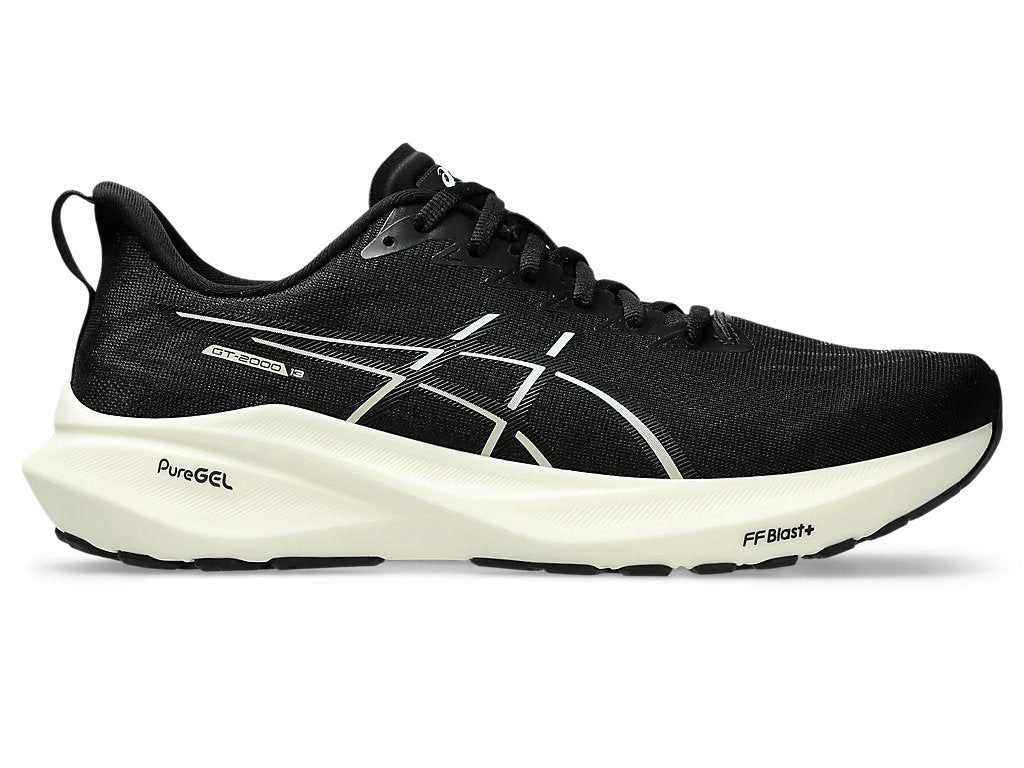ASICS MEN'S GT 2000 13  BLACK/WHITE RUNING SHOES