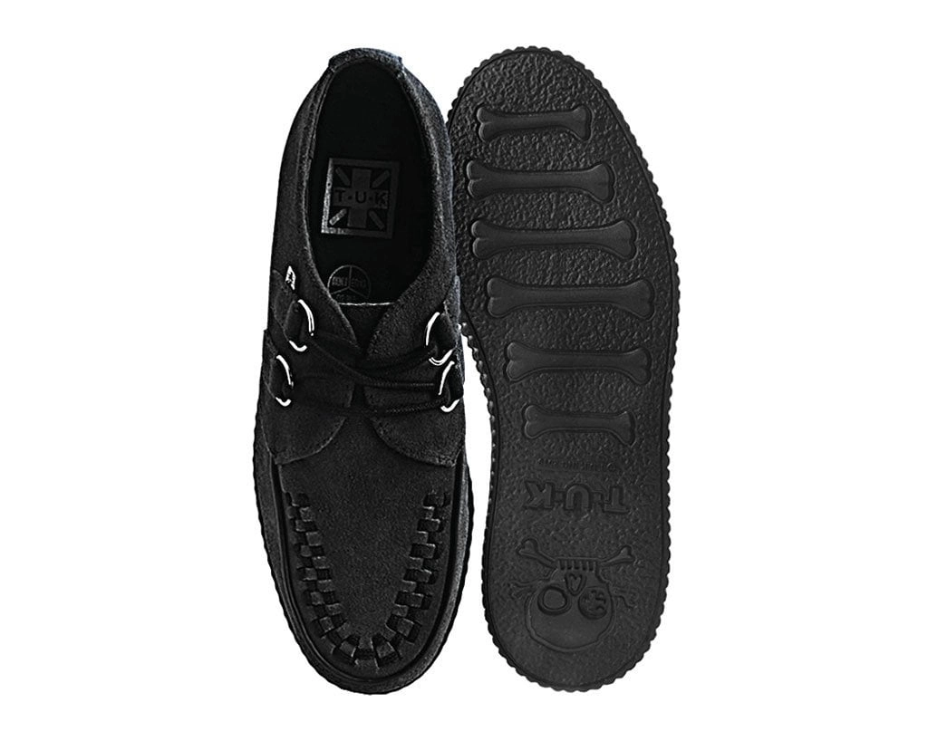 Black Faux Suede Viva Low Creeper