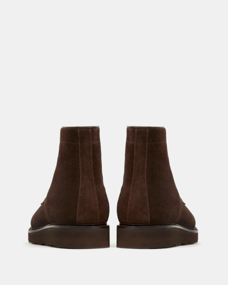 Brown Suede Plain-Toe Boot