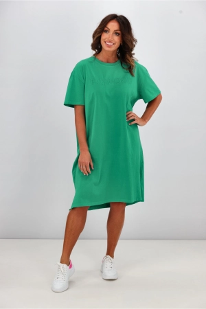 Foxwood Simplified Tee Dress Bright Green
