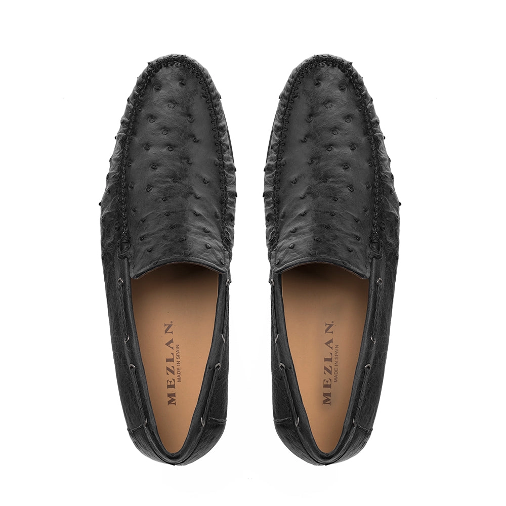 Genuine Ostrich Moccasin Slip On