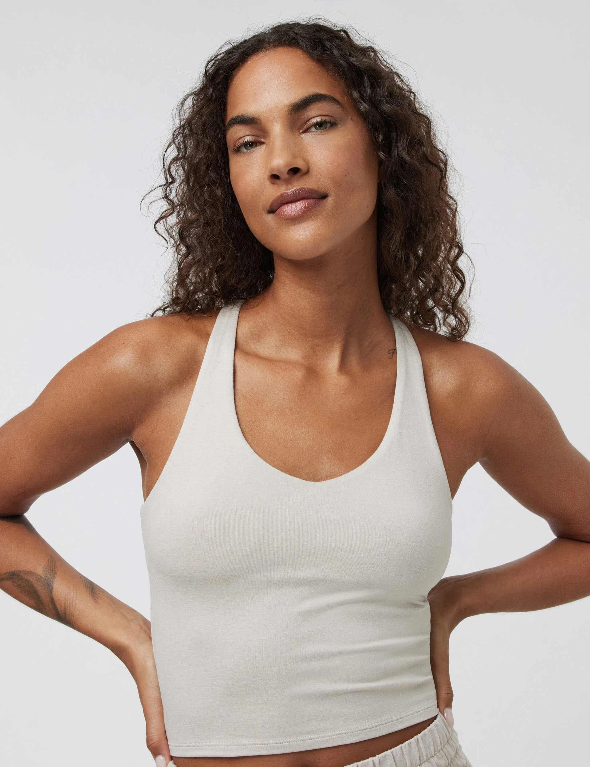 Halo Performance Crop 2.0 - Ecru Heather