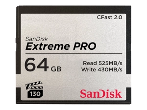 SanDisk Extreme Pro - Flash memory card - 64 GB - 1600x/3500x - CFast 2.0 SDCFSP-064G-A46D