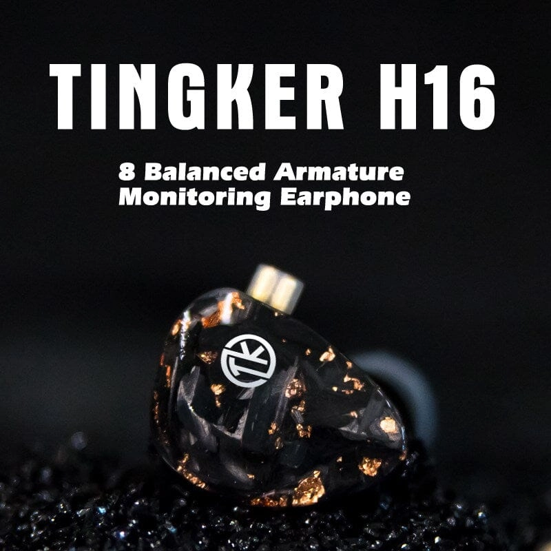 Tingker H16 8BA Monitoring Earphone Interchangeable Cable In-Ear IEMs