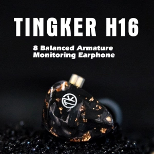 Tingker H16 8BA Monitoring Earphone Interchangeable Cable In-Ear IEMs