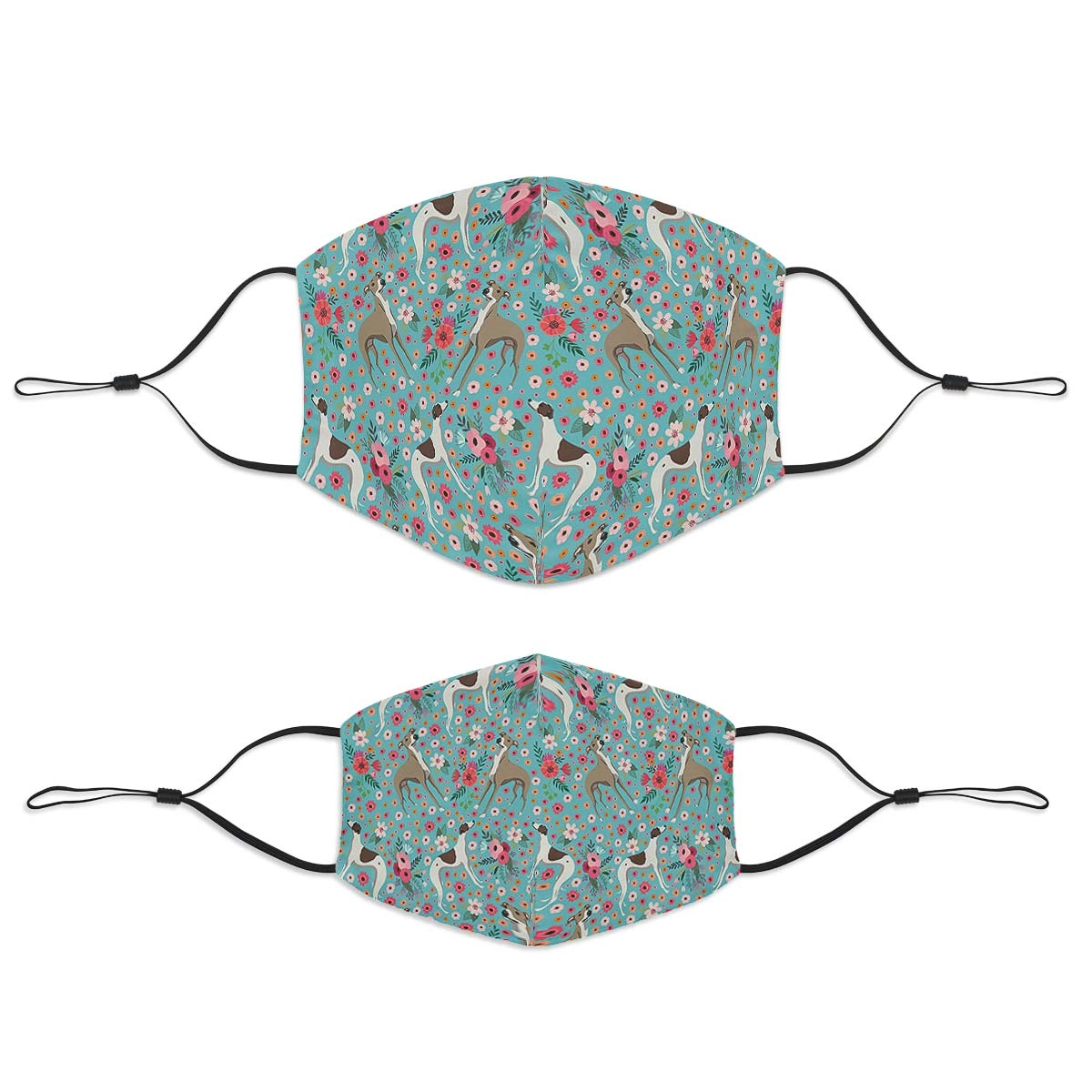 Whippet Flower Face Cover