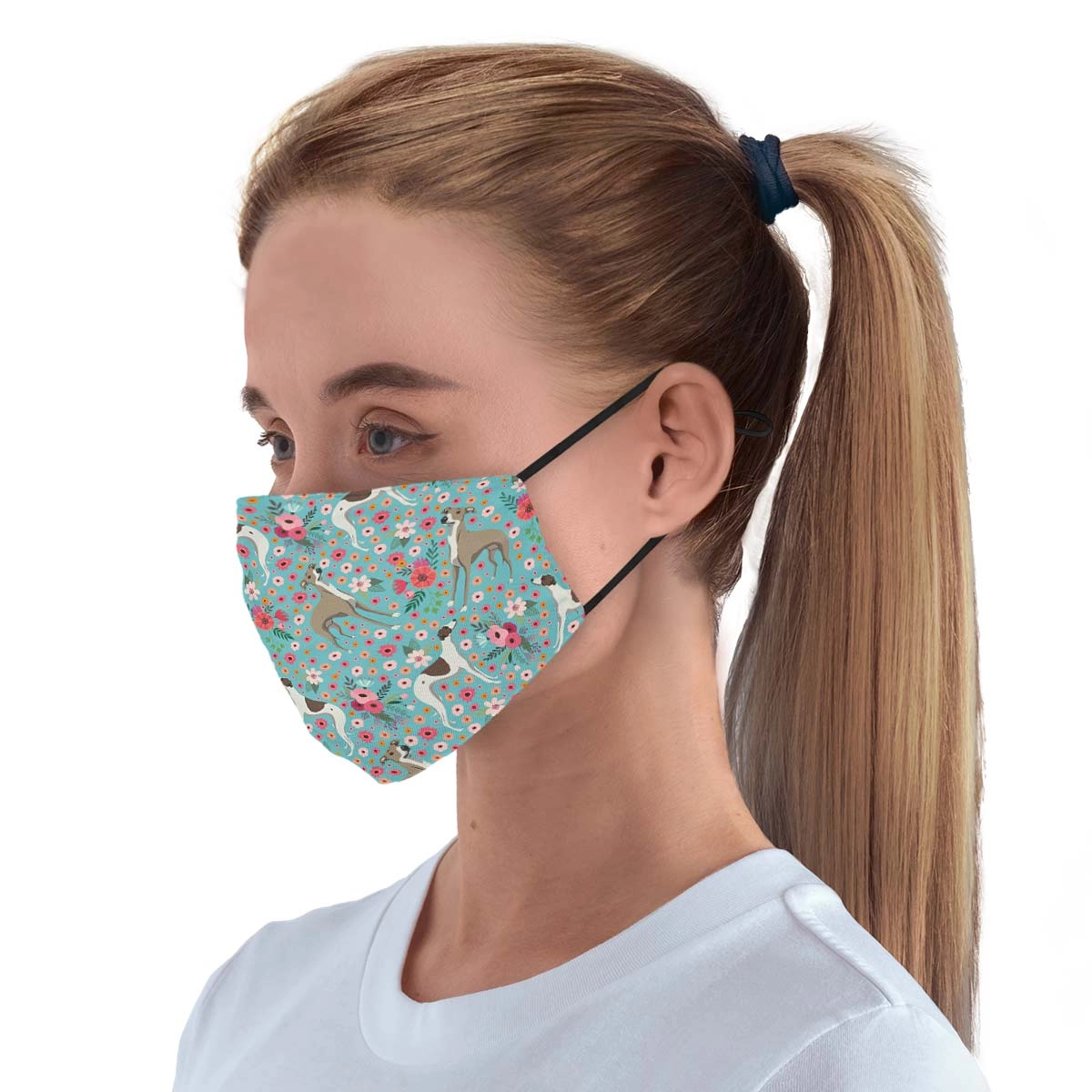 Whippet Flower Face Cover