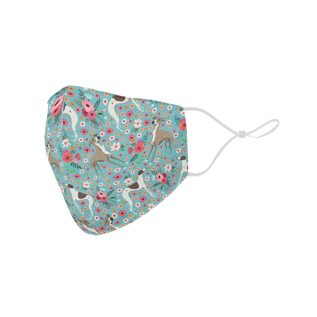Whippet Flower Face Cover