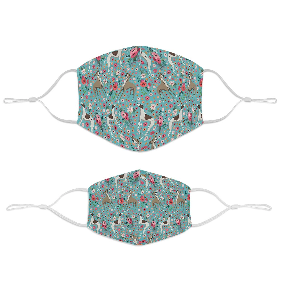 Whippet Flower Face Cover