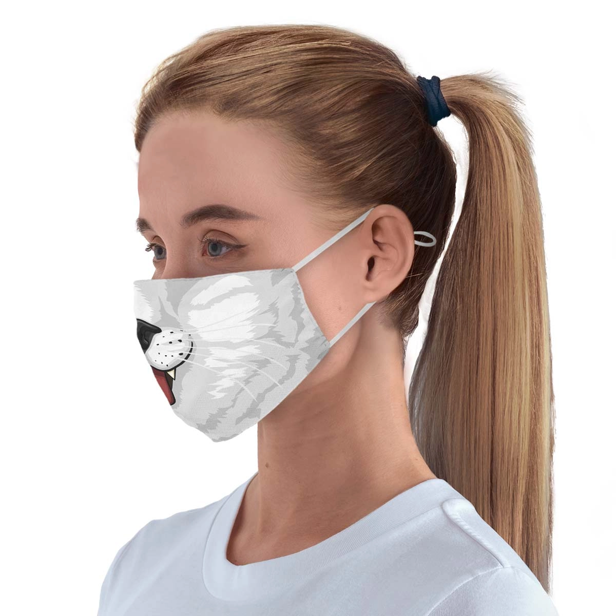 White Cat Face Cover