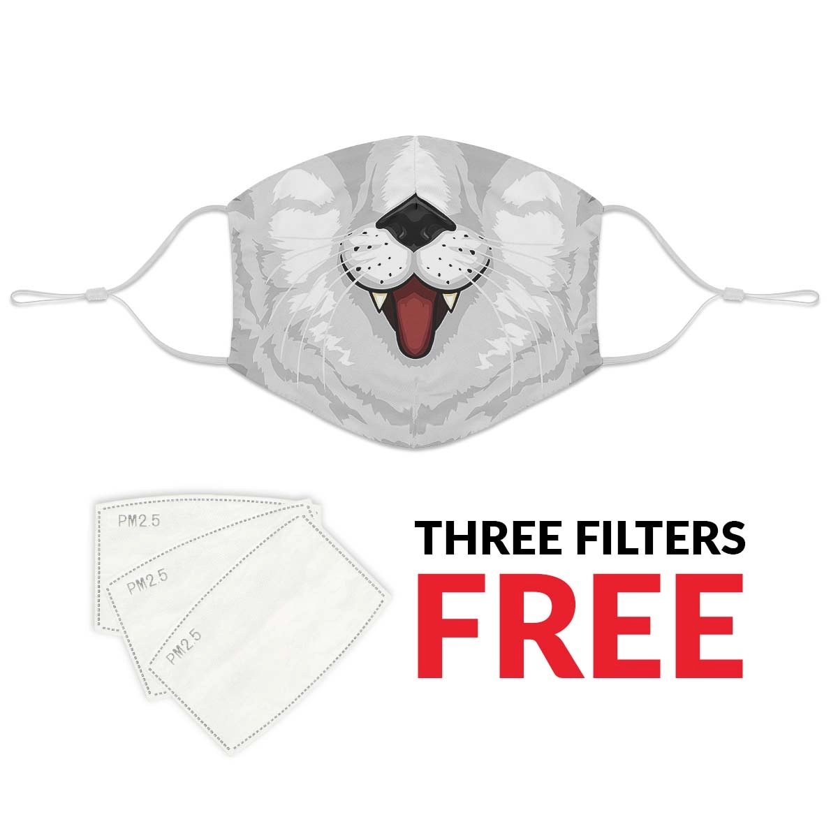 White Cat Face Cover