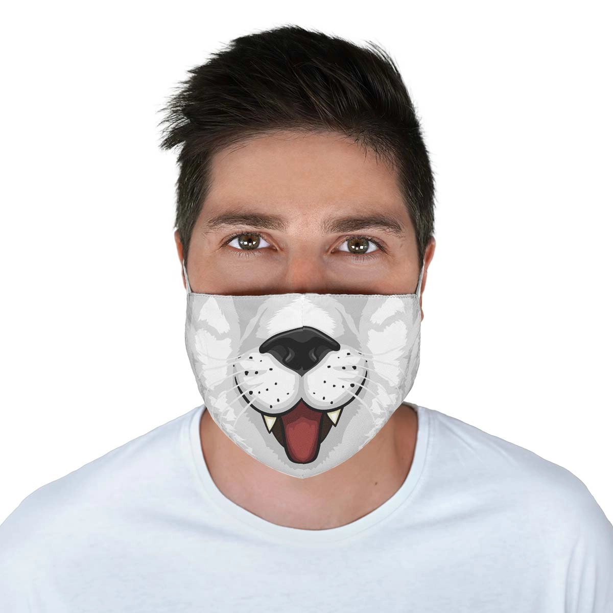 White Cat Face Cover