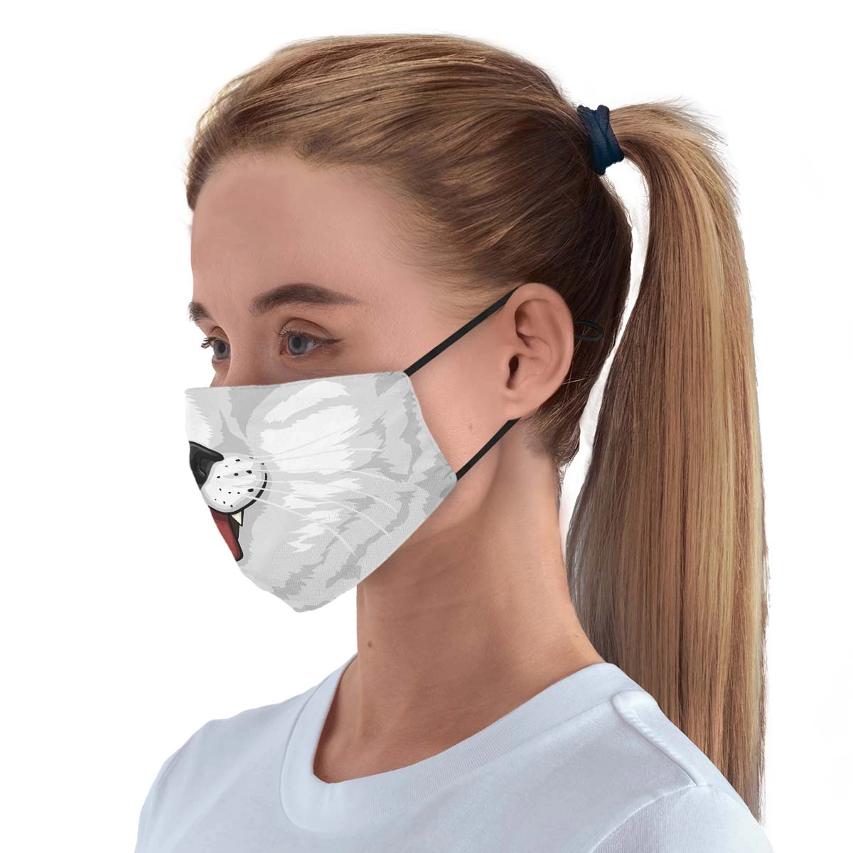 White Cat Face Cover