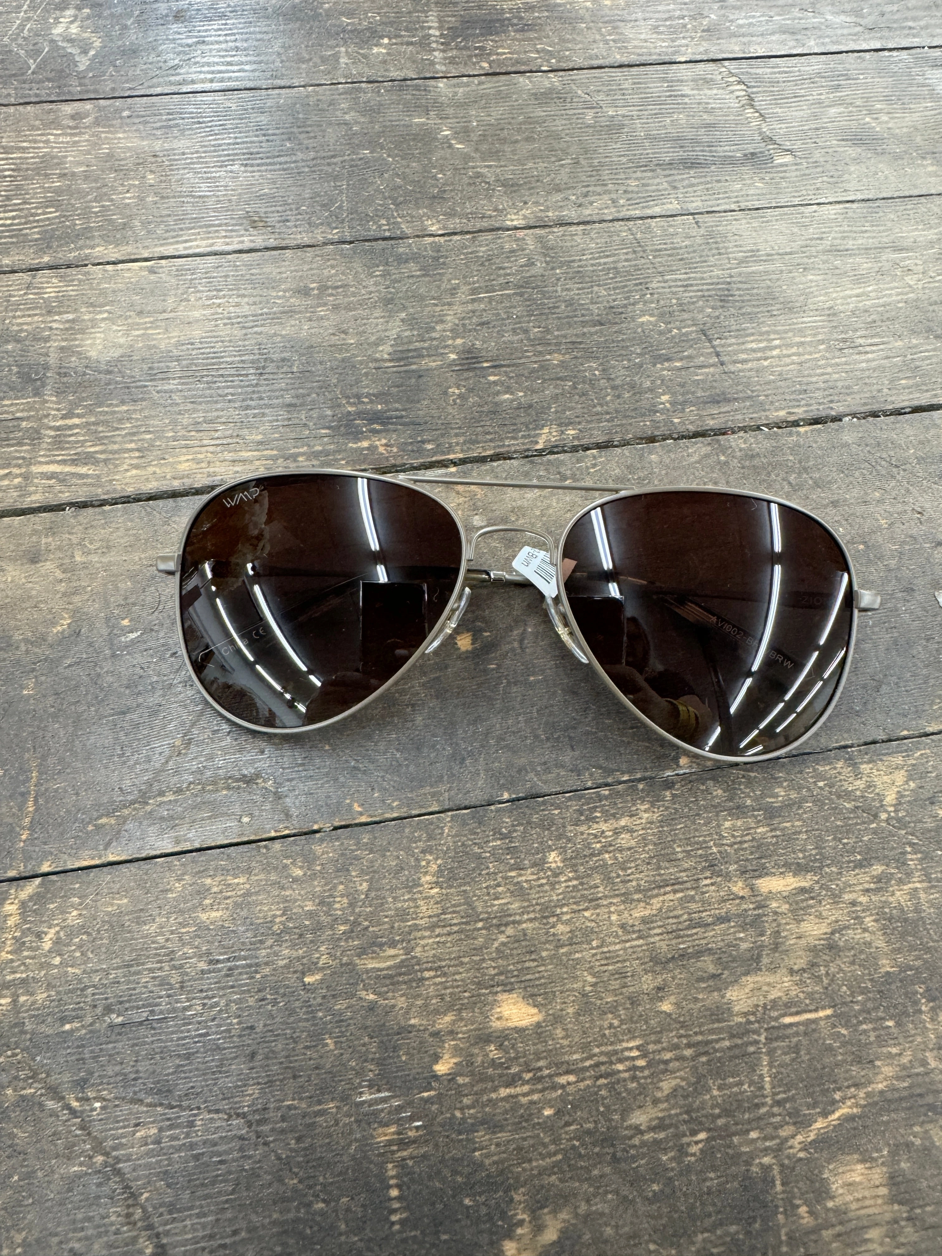 WMP Brown Aviator Sunglasses