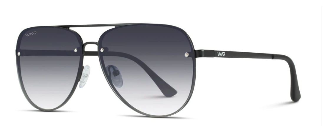 WMP Gradient Black Aviator Sunglasses