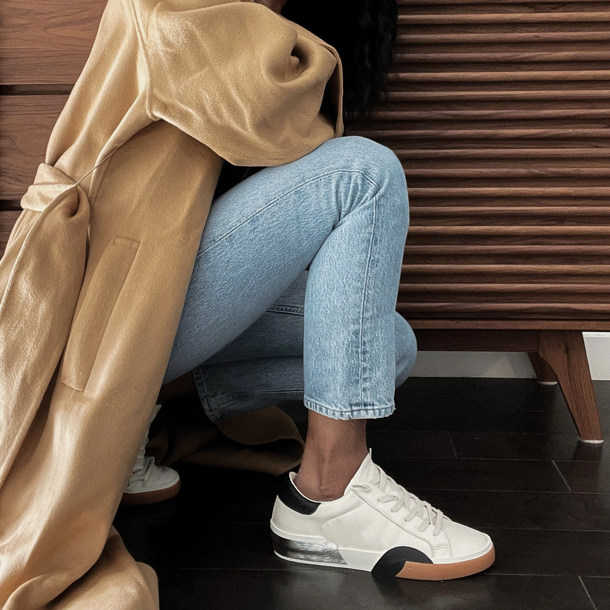 ZINA SNEAKERS WHITE BLACK LEATHER - re:vita
